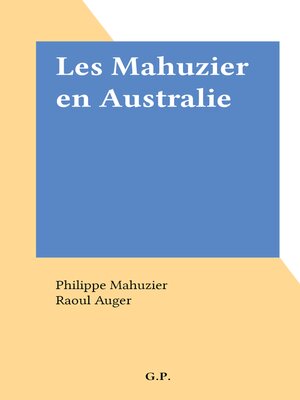 cover image of Les Mahuzier en Australie